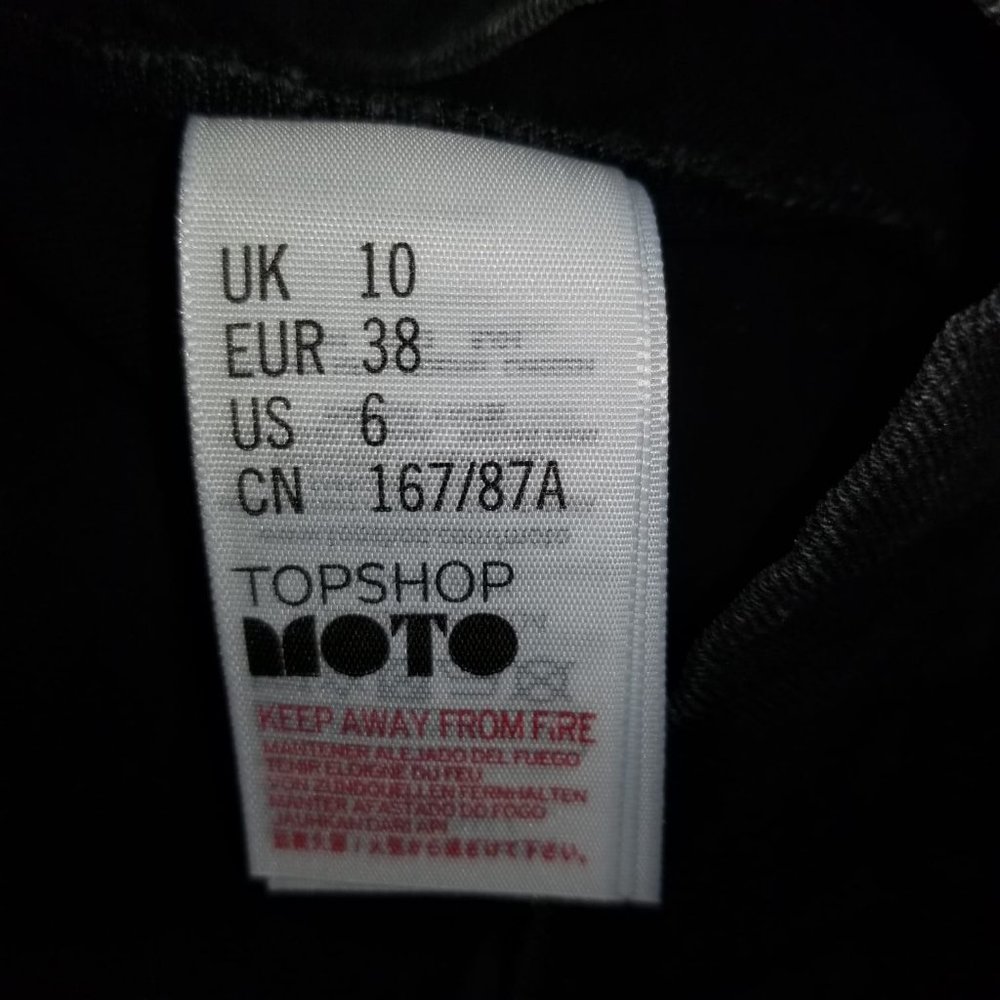Topshop Moto Raw Hem Mini Skirt Fade Black 6 - NEW - Picture 6 of 7